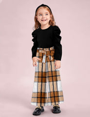 Toddler Girl Clothes,Girls Fashion Clothes Puff Sleeves Shirt Pants Headband 3Pcs Girls Gifts Sets