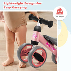 Baby Balance Bike with 4 Wheels and Limited Steering