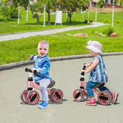 Baby Balance Bike with 4 Wheels and Limited Steering