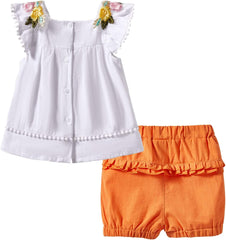 Little Girls Outfits Summer Holiday Sunflower
