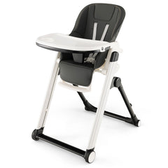 Foldable High Chair with Recline Backrest and Adjustable Height