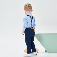Boys Clothes Set Toddler Kids Gentlemen Suit Long Sleeve Bow Tie Shirts Suspenders Pants Outfits