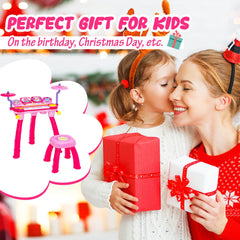 24 Keys Piano Keyboard Drum Set with Stool and Microphone for Kids