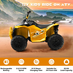 12V Kids Ride on ATV with 2 Speeds and LED Lights