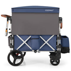 Push Pull Stroller Wagon with Adjustable Handle Bar
