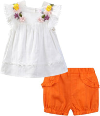 Little Girls Outfits Summer Holiday Sunflower