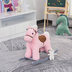 Kids Plush Ride-On Rocking Horse Rocker Plush Toy W/ Sounds for 18-36 Months