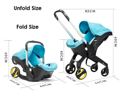 All-In-One Baby Pram Stroller Pushchair Travel System with Car Seat