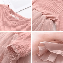 Autumn Baby Girls Dress – Melario Long-Sleeve Mesh Cotton Princess Dress