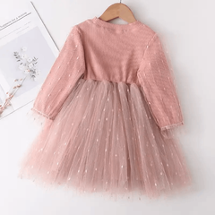 Autumn Baby Girls Dress – Melario Long-Sleeve Mesh Cotton Princess Dress
