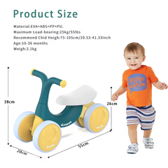 Baby Balance Bike 10-36 Months with 4 Wheels