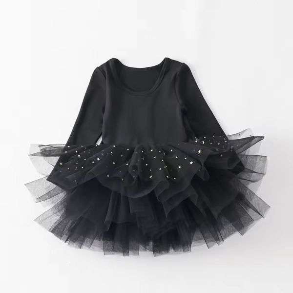 Baby Girl Princess Sequins Tutu Dress – Long-Sleeve Tulle Party Gown