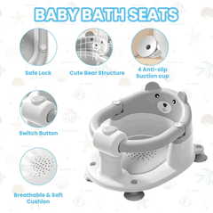 Cute Bear Baby Bath Seat for 6 Months Plus