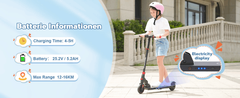 Electric Scooter for Kids Aged 8-16
