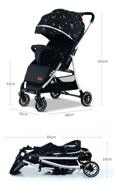 Flagship Edition Baby Stroller – Two-Way Portable Folding Pram