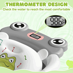 Foldable Baby Bath Tub with Thermometer & Cushion