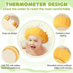 Foldable Baby Bath Tub with Thermometer & Cushion