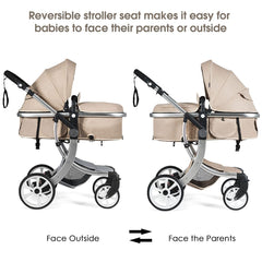 2 in 1 Foldable Baby Stroller with Rain Cover and Mosquito Net