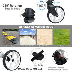 2 in 1 Foldable Baby Stroller with Rain Cover and Mosquito Net
