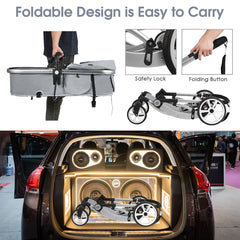 2 in 1 Foldable Baby Stroller with Rain Cover and Mosquito Net