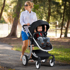 2 in 1 Foldable Baby Stroller with Rain Cover and Mosquito Net