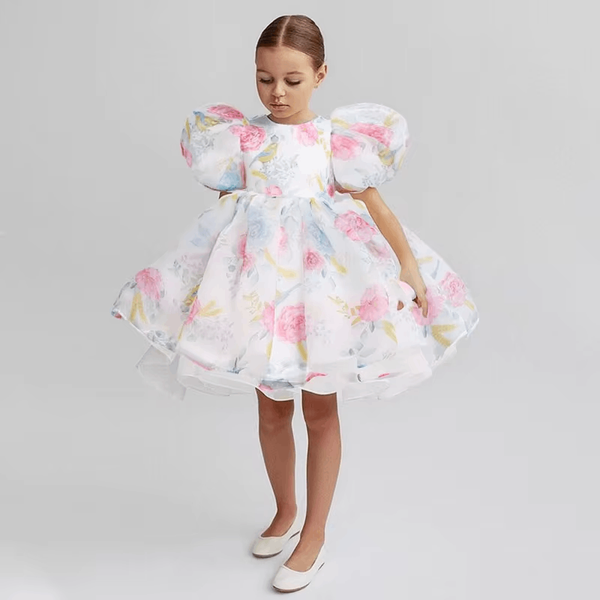 Girls Princess Party Dress – Lace Tulle Flower Pageant Gown