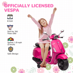 Kids Electric Vespa Bike 12V with Training Wheels