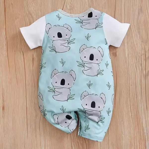 Koala Print Baby Romper – Summer Short-Sleeve Newborn Jumpsuit