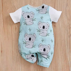 Koala Print Baby Romper – Summer Short-Sleeve Newborn Jumpsuit