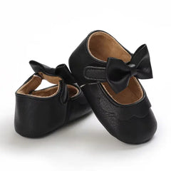 Leather Baby Shoes for Girls – Soft Sole Princess Sandals with Bow