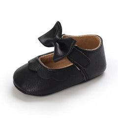 Leather Baby Shoes for Girls – Soft Sole Princess Sandals with Bow