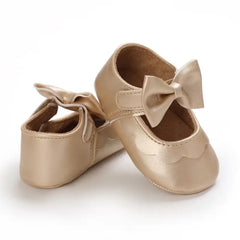 Leather Baby Shoes for Girls – Soft Sole Princess Sandals with Bow