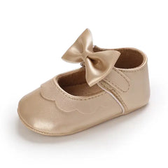 Leather Baby Shoes for Girls – Soft Sole Princess Sandals with Bow