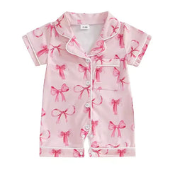 Newborn Summer Baby Romper – Short-Sleeve Printed Jumpsuit