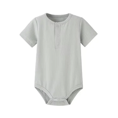 Ribbed Baby Romper for Newborns – Short-Sleeve Cotton Jumpsuit