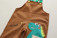 Spring & Autumn Baby Boys Dungarees – Casual Long-Sleeve Cartoon Two-Piece Set