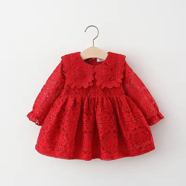 Spring & Autumn Baby Girls Dress – Long-Sleeve Lace Princess Tutu