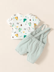 Summer Baby Boys Dungarees – 2-Piece Cartoon Animal Suspenders Suit