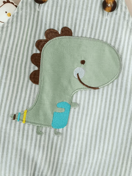 Summer Baby Boys Dungarees – 2-Piece Cartoon Animal Suspenders Suit