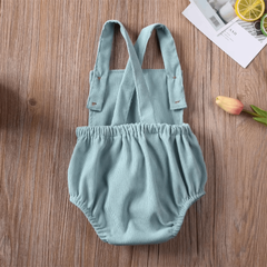 Summer Baby Dungarees – Unisex Corduroy Sleeveless Romper