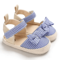 Summer Baby Shoes for Girls – Canvas Sandals with Soft Sole and Bow