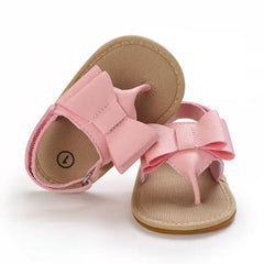 Summer Baby Shoes for Girls – Cute Bow Sandals with Anti-Slip Sole