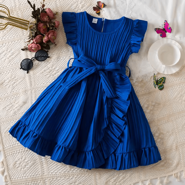 Summer Girls Dress – Ruffle Sleeve Leopard Print Princess Dress