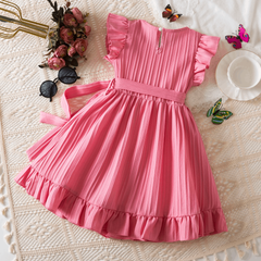 Summer Girls Dress – Ruffle Sleeve Leopard Print Princess Dress