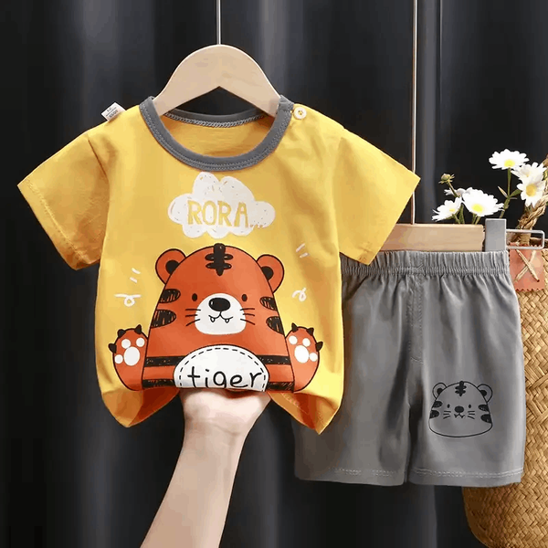 Summer Kids Clothing Set – 100% Cotton T-Shirt and Shorts for Boys and Girls