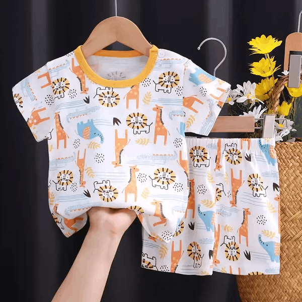 Summer Kids Clothing Set – 100% Cotton T-Shirt and Shorts for Boys and Girls