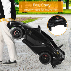 12V Kids Electric Car with Remote Control and Scissor Doors - Black/Pink/Green/Red/Purple/White