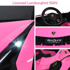 12V Kids Electric Car with Remote Control and Scissor Doors - Black/Pink/Green/Red/Purple/White