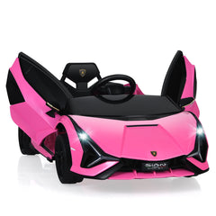 12V Kids Electric Car with Remote Control and Scissor Doors - Black/Pink/Green/Red/Purple/White
