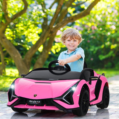 12V Kids Electric Car with Remote Control and Scissor Doors - Black/Pink/Green/Red/Purple/White